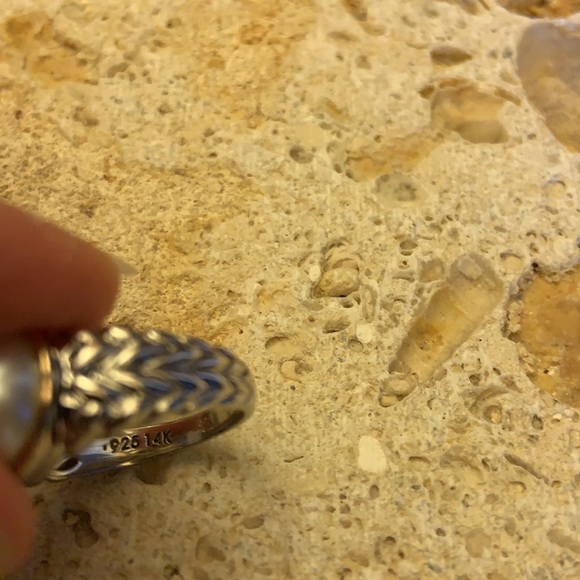Cultured Pearl Set In Sterling Silver & 14k Gold
